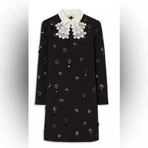 Tory Burch Black Dress with White Floral Accents